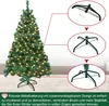 A decorated Christmas tree with lights and close-ups of its stand. Produktbild-Vorschau