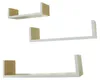 3x Wandregal aus Holz, natur furniert / weiß, Regalset, Produktbild-Vorschau 4