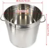 A large, stainless steel pot with handles, showing dimensions. Náhled obrázku produktu