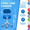 TRESKO Tabouret à roulettes bleu avec dossier Tabouret de Voir les images du produit 7