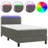 Boxspringbett mit Matratze & LED Dunkelgrau 100x200 cm Samt Produktbild-Vorschau 1