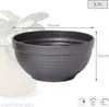 A dark gray plastic plant pot with dimensions and capacity indicated. Produktbild-Vorschau