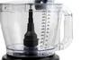 Close-up view of the interior of a food processor bowl with measurement markings. Produktbild-Vorschau