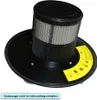 A black filter assembly for a vacuum cleaner, shown from a slightly elevated diagonal angle against a white background. Produktbild-Vorschau