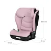 A pink child car seat with dimensions indicated by lines and text. Náhled obrázku produktu