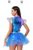 Damen Space Girl Kostüm Metallic Gr. S mit Tüllrock & Alien Produktbild-Vorschau 2