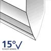 A diagram illustrating a 15-degree sharpening angle, with gradient shading to represent the bevel. Podgląd zdjęcia produktu