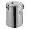 A stainless steel insulated bucket with a lid and handles, presented against a white background. Podgląd zdjęcia produktu