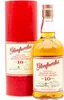 A bottle of Glenfarclas Highland Single Malt Scotch Whisky 10 Years and its red cylindrical packaging are displayed against a white background. Produktbild-Vorschau