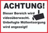 Achtung Videoüberwachung Unbefugte Müllentsorgung wird Produktbild-Vorschau 1