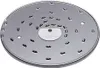 A close-up, top-down view of a silver food processor disc with many small holes. Podgląd zdjęcia produktu