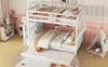 140x200cm Etagenbett mit Ausziehbett & Treppenregal, Hohe Produktbild-Vorschau 9