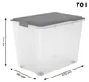Rotho Compact, Box, Obdĺžnikový, 70 L, Šedá, Priehľadná, Náhľad obrázku produktu 4