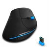 A black ergonomic mouse with blue accents and a USB receiver on a white background. Náhled obrázku produktu