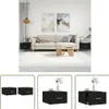 The Living Store Couchtische 2 Stk. Schwarz 50x50x40 cm Produktbild-Vorschau 1
