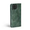 A green flip case for a Samsung Galaxy A42 phone, shown from the side. Produktbild-Vorschau