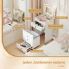 COSTWAY 3 in 1 kleines Schminktisch Set auf Rollen, Produktbild-Vorschau 4