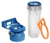 A water filter housing and mounting bracket are shown against a white background. Produktbild-Vorschau
