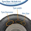 Set pneumatico e cerchio per rimorchio 18.5x8.50-8, 4x4”, Anteprima dell’immagine prodotto 5