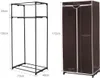 Two diagrams showing a portable wardrobe and a clothes rack with dimensions. Podgląd zdjęcia produktu