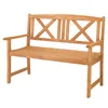 A wooden garden bench shown from the front on a white background. Voir les images du produit