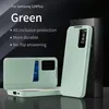 A green phone case with a smart view window and card slot is displayed, along with text highlighting its features. Náhled obrázku produktu