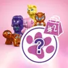 A collection of small toy animal figures, including a turtle, dog, bear, owl, and llama, arranged in front of a pink background. A purple paw print with a question mark and a pink shopping bag with '#2' are also visible. Náhled obrázku produktu