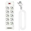 10 fach Flachstecker Steckdosenleiste, USB Steckdosenleiste Produktbild-Vorschau 1