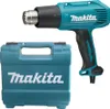 A teal and black Makita heat gun and its teal carrying case are displayed against a white background. Podgląd zdjęcia produktu