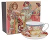 HOME ELEMENTS Porzellanbecher 250 ml mit Untertasse, Mucha, Produktbild-Vorschau 2