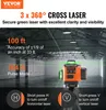 A laser level device is shown in a large, empty warehouse-like space, with green laser lines projected onto the walls and ceiling. Anteprima dell’immagine prodotto