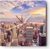 Wanduhr - Quadrat - Glasuhr - New York Stadt - 40x40cm - Produktbild-Vorschau 1