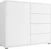 A white dresser with four drawers on the right and a single door on the left. Náhľad obrázku produktu