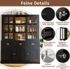 MODFU Mobile da cucina moderno con cassetti, credenza nera, Anteprima dell’immagine prodotto 3