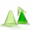 Two green plastic plant protection cones are shown against a white background. One cone is on the left, and a stack of cones with one on top filled with green liquid is on the right. Produktbild-Vorschau