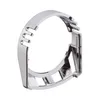 A chrome-plated part of a faucet or shower fixture, likely a housing or mounting component, is shown against a white background. Anteprima dell’immagine prodotto