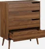 A wooden dresser with four drawers, one of which is open. Produktbild-Vorschau