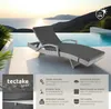Chaise longue en rotin et aluminium Océane - gris clair Voir les images du produit 2