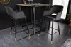 Eleganter Barhocker PARIS grau Samt mit Ziersteppung und Produktbild-Vorschau 3