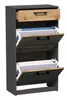A shoe cabinet with a drawer and two flip-down compartments. Produktbild-Vorschau