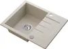 A beige granite kitchen sink with a drainboard and a single basin. Podgląd zdjęcia produktu