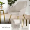 Chaise MARILYN Effet velours style scandinave - taupe/or, Voir les images du produit 4