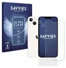 A product shot of a phone screen protector packaging and a phone with a screen protector applied. Produktbild-Vorschau