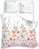 A top-down view of a floral patterned duvet and pillow set. Produktbild-Vorschau