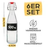 sada 6 sklenených fliaš 500 ml s otočným vrchnákom - fľaše Náhľad obrázku produktu 3