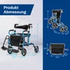 COSTWAY 2 v 1 invalidný vozík a rolátor skladací a ľahký, Náhľad obrázku produktu 2