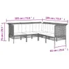 vidaXL 6 tlg. Garten Lounge Set mit Kissen Grau Poly Rattan Produktbild-Vorschau 10