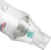 Close-up of the nozzle and cap of a portable oxygen inhalator. Voir les images du produit