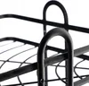 A close-up view of a black metal shower caddy with a wireframe design. Podgląd zdjęcia produktu