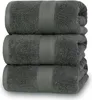 3er Set Duschtücher, 100% Baumwolle, 70x140 cm, grau Produktbild-Vorschau 1